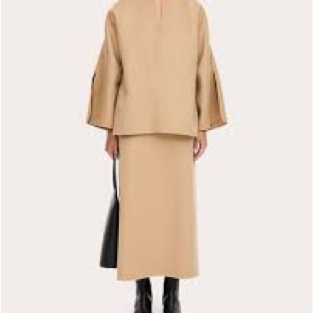 By Malene Birger Beige Midi Skirt and matching Wide Sleeve blouse